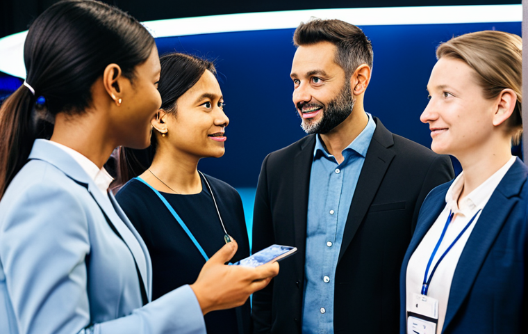 **Prompt:** A diverse group of AI professionals at a tech conference, engaged in conversation, modern setting, fully clothed, professional attire, safe for work, perfect anatomy, natural proportions, professional photography, high quality, family-friendly.